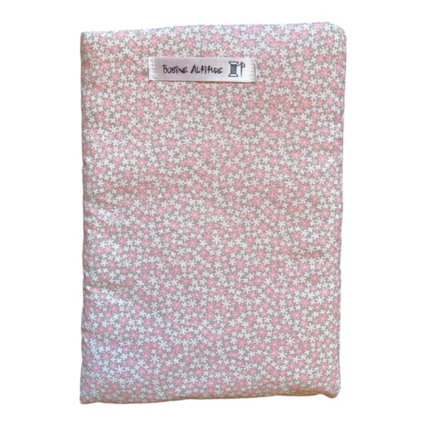 Housse liseuse petites fleurs roses
